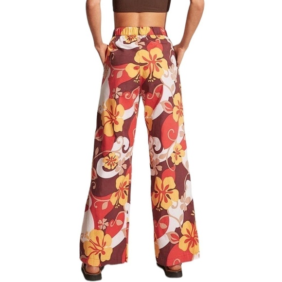 NEW FAITHFULL THE BRAND Celvia Pant Ulani Floral Print Wide Leg Pull Size Small - Picture 2 of 8